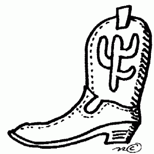 300x300 Black Cowboy Boots Clipart