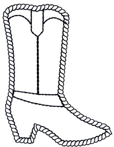 372x480 Cowgirl Boot Clipart Outline