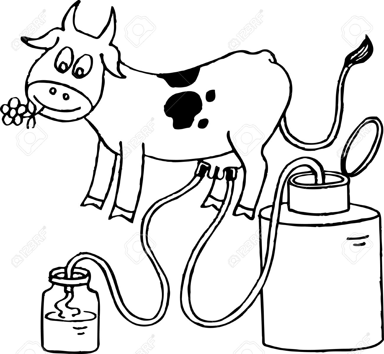 1300x1199 Cow Giving Milk Clipart