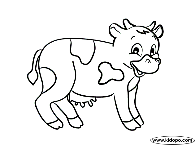 630x470 Cute Cow Coloring Page