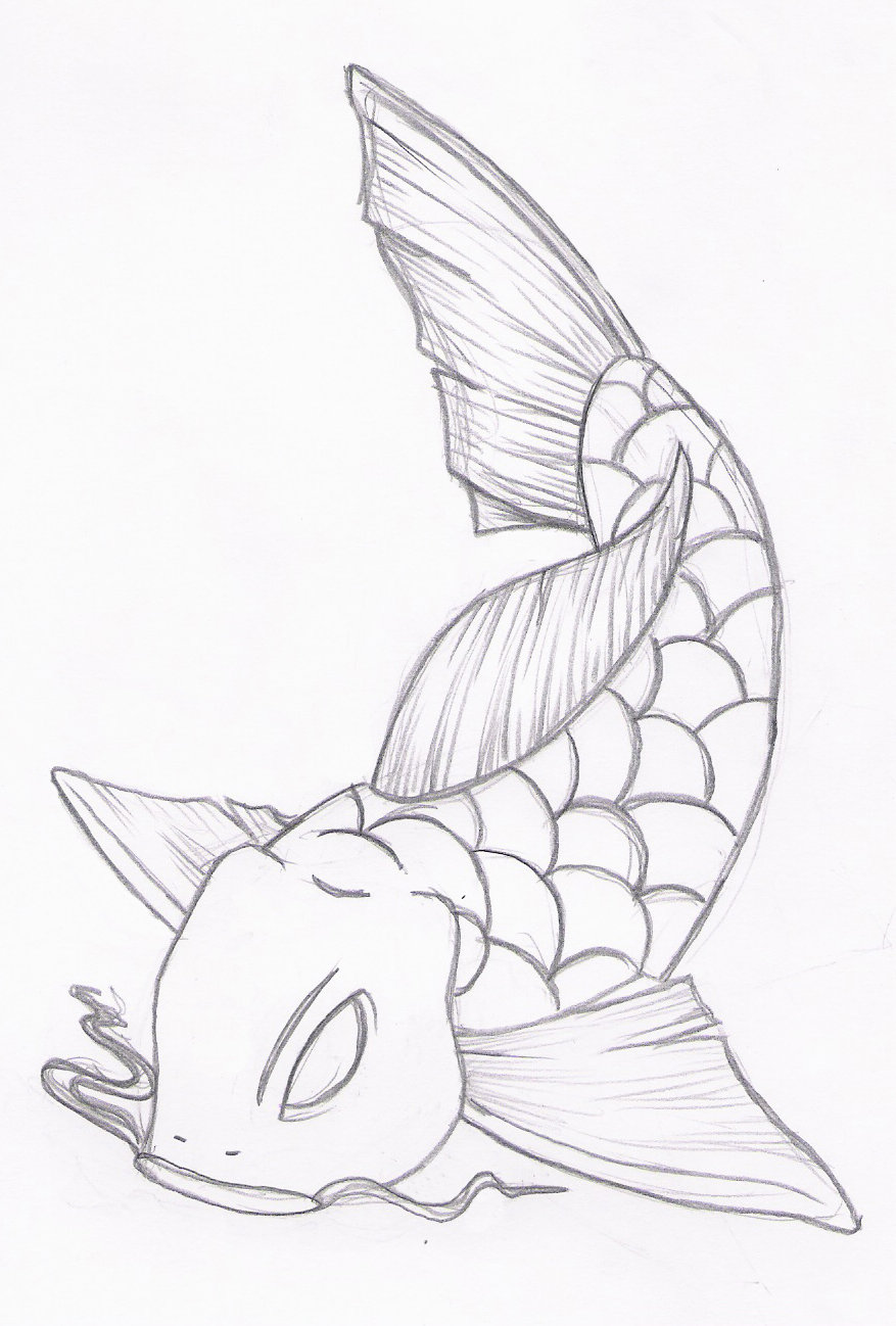 877x1298 Koi Fish Pencil By 8eight8ball8