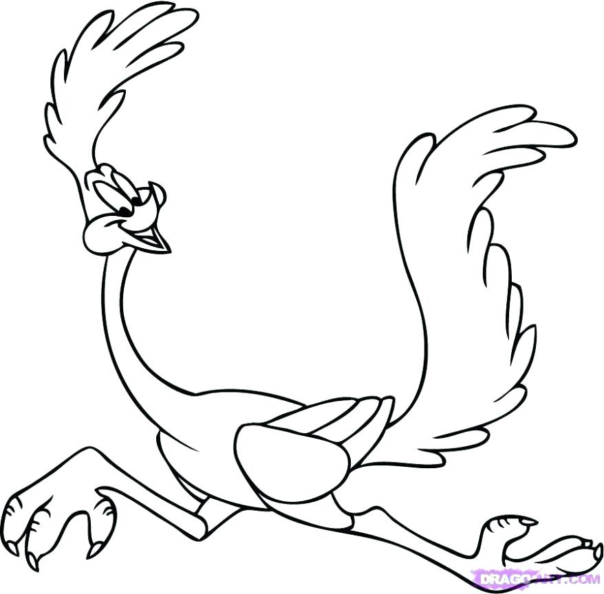 878x864 Road Runner Coloring Page Beep Beep Roadrunner Coloring Pages