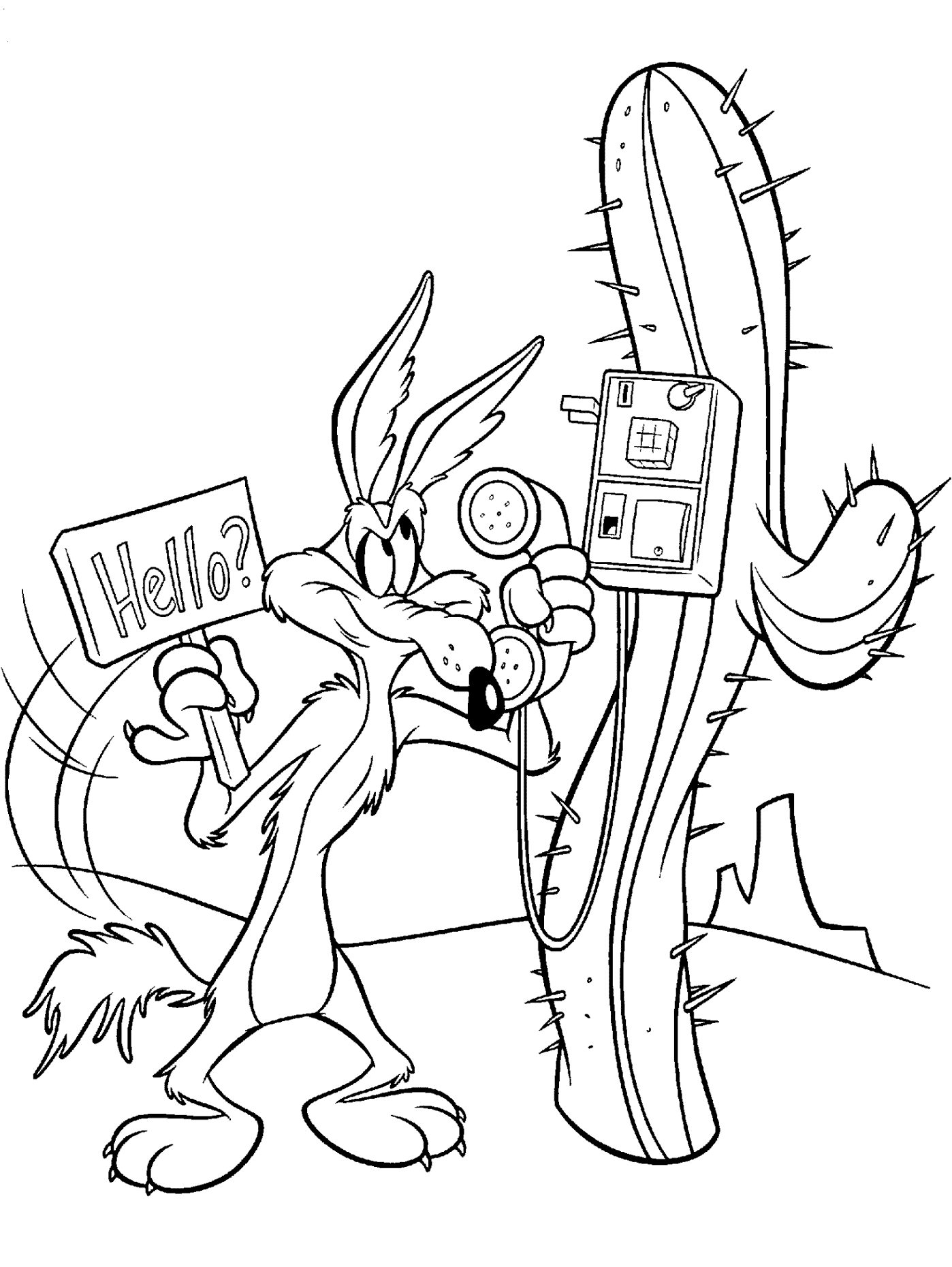 1398x1860 Wile E. Coyote Coloring Page Looney Tunes Spot Coloring Pages