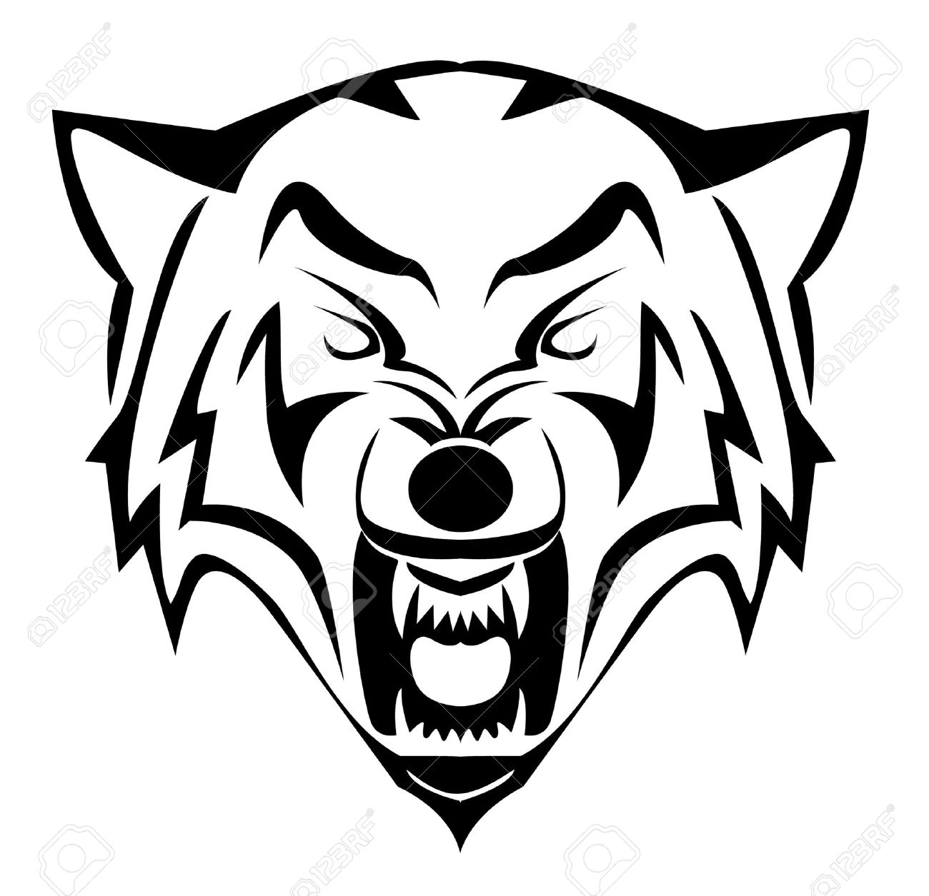 1300x1255 Wolf Face Royalty Free Cliparts, Vectors, And Stock Illustration