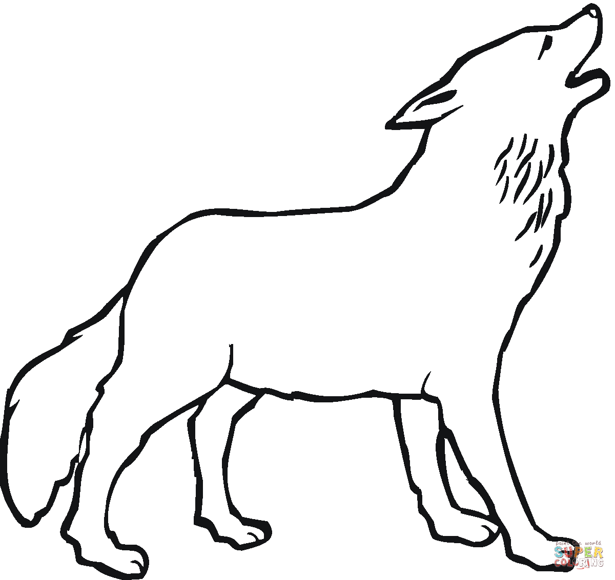 1200x1133 Drawn Howling Wolf Outline Howling