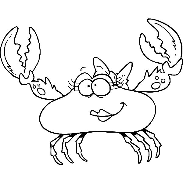 600x612 Cartoon Of Beautiful Female Crab Coloring Page Coloring Sun
