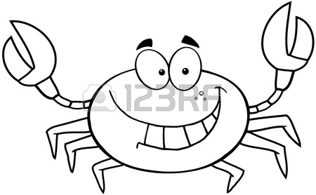 450x278 Outlined Funny Crab Cartoon Mascot Character Royalty Free Cliparts