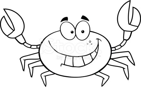 450x278 Black And White Funny Crab Cartoon Mascot Character Stock Vectors