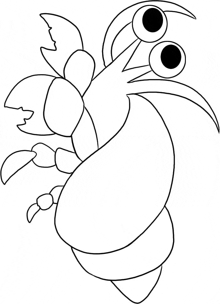 722x996 Simple Crab Coloring Page