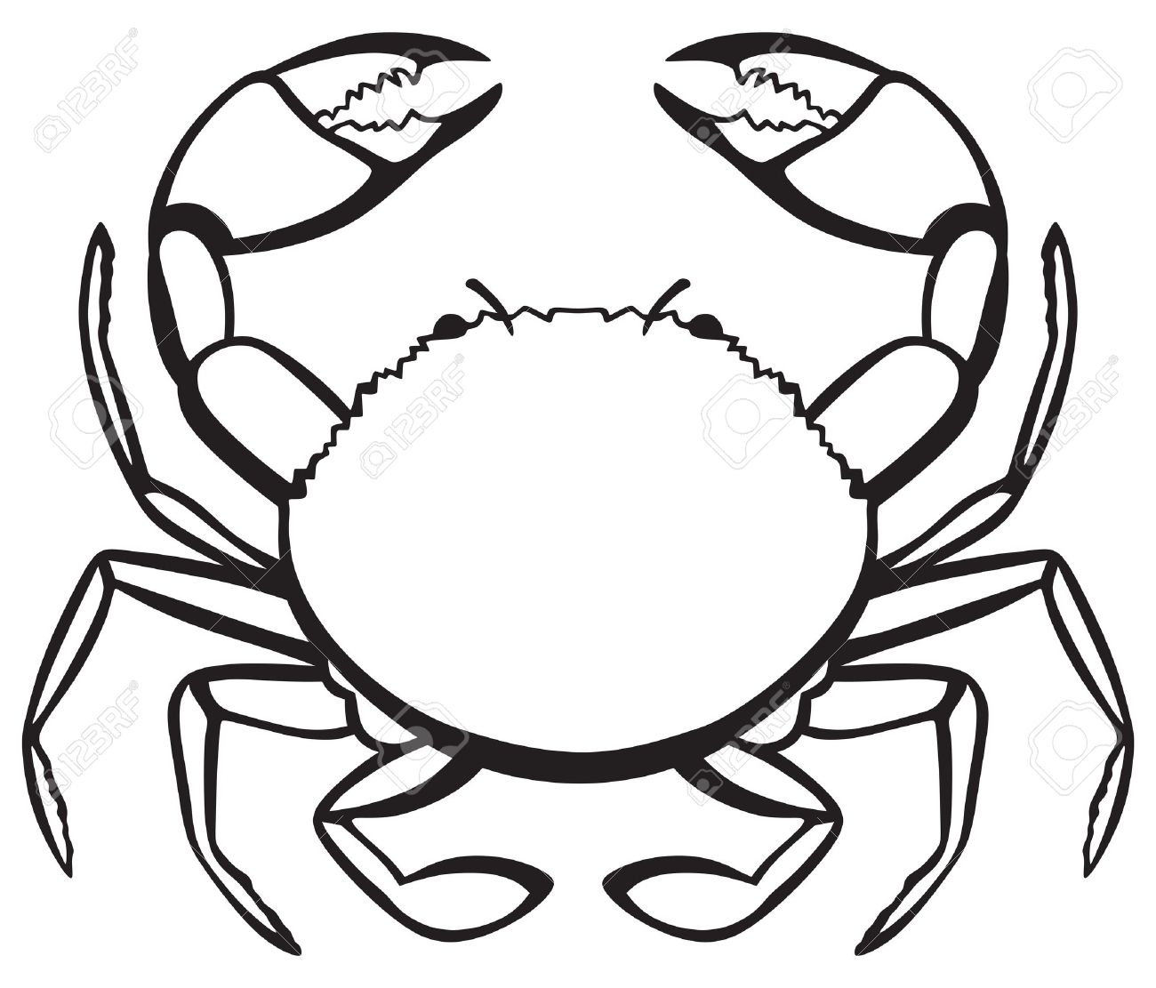 1300x1111 Silhouette Crab Isolated On White Background Royalty Free Cliparts
