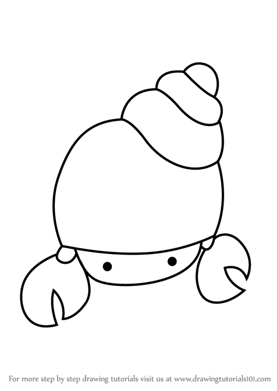 567x800 Learn How To Draw A Hermit Crab For Kids (Animals For Kids) Step