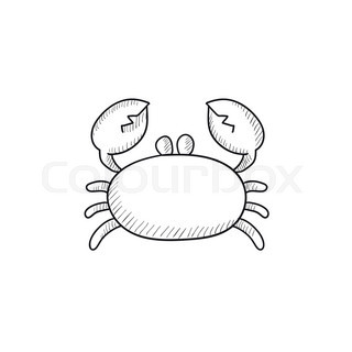 320x320 Crab Vector Sketch Icon Isolated On Background. Hand Drawn Crab