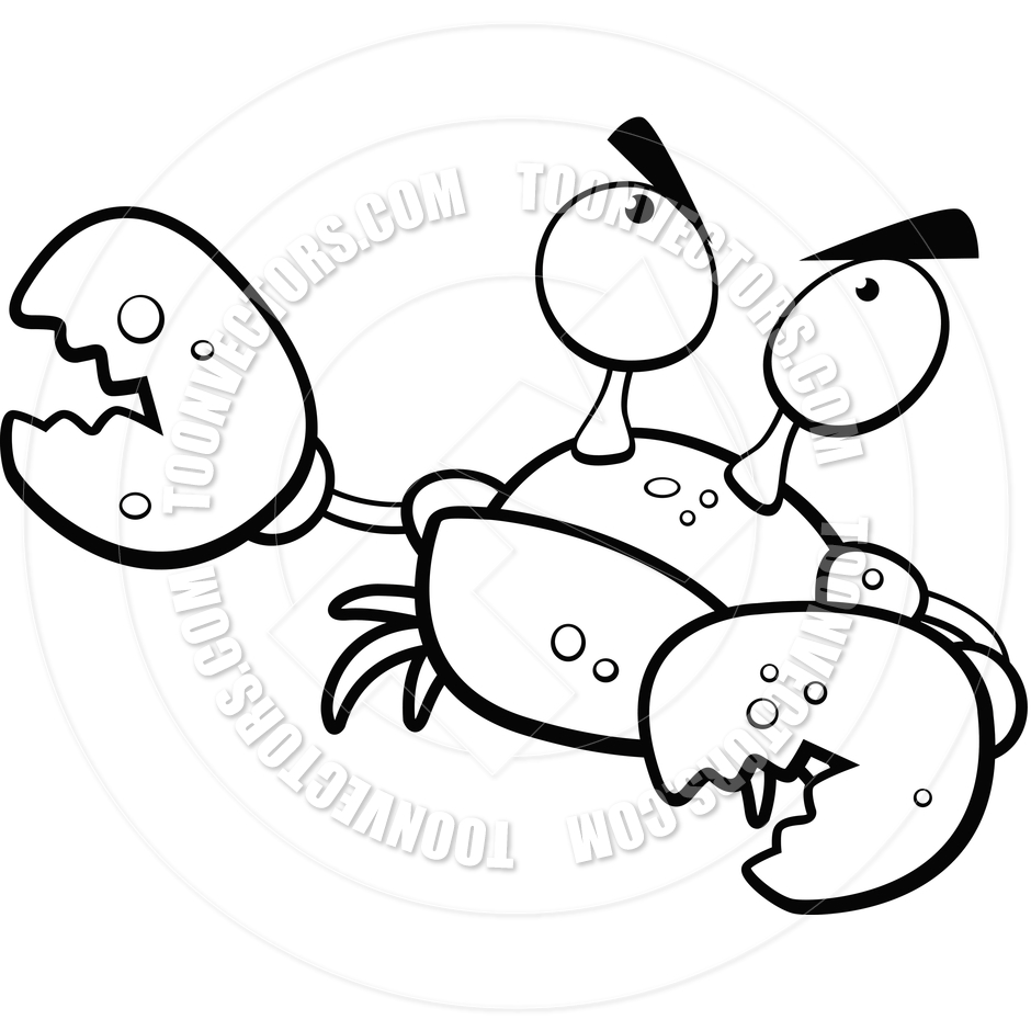 940x940 Crabby Crab (Black And White Line Art) By Cory Thoman Toon