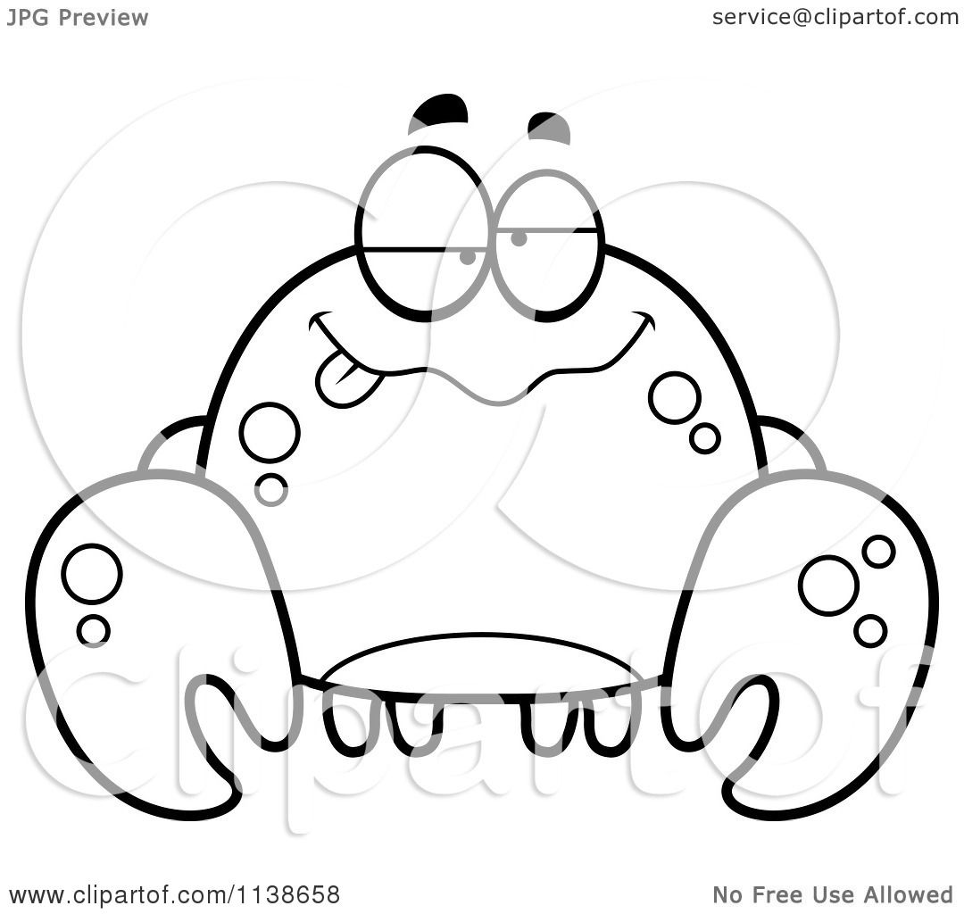1080x1024 Cartoon Clipart Of A Black And White Drunk Crab