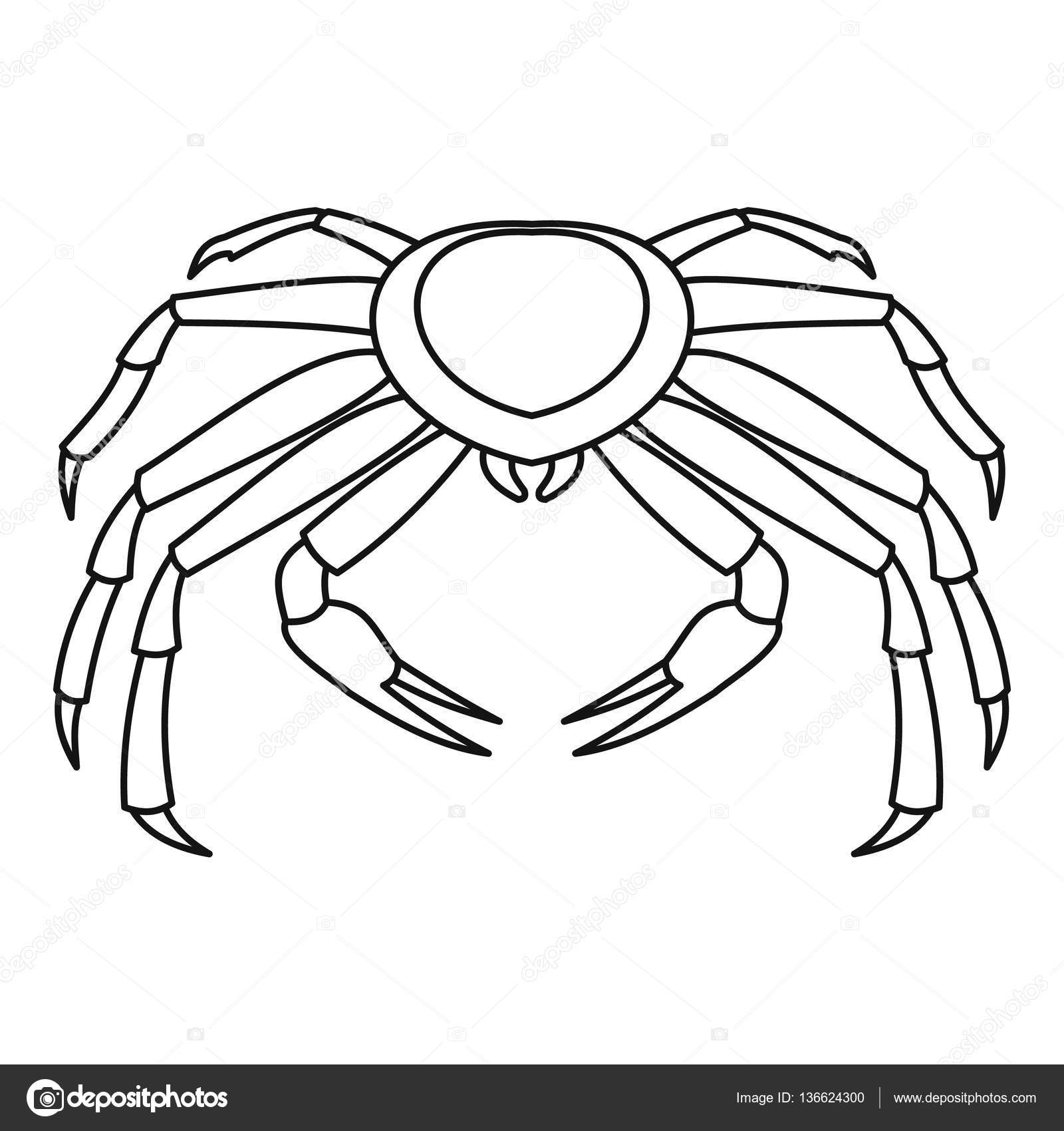 1600x1700 Crab Icon, Outline Style Stock Vector Ylivdesign