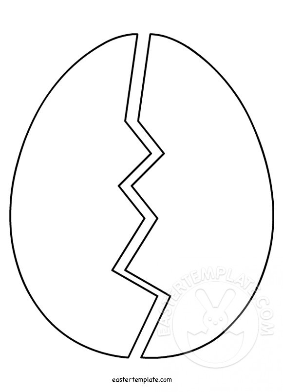 581x803 Cracked Egg Coloring Page Easter Template
