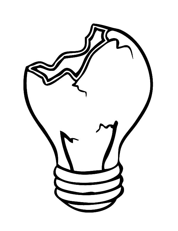 600x776 Cracked Light Bulb Coloring Pages Cracked Light Bulb Coloring