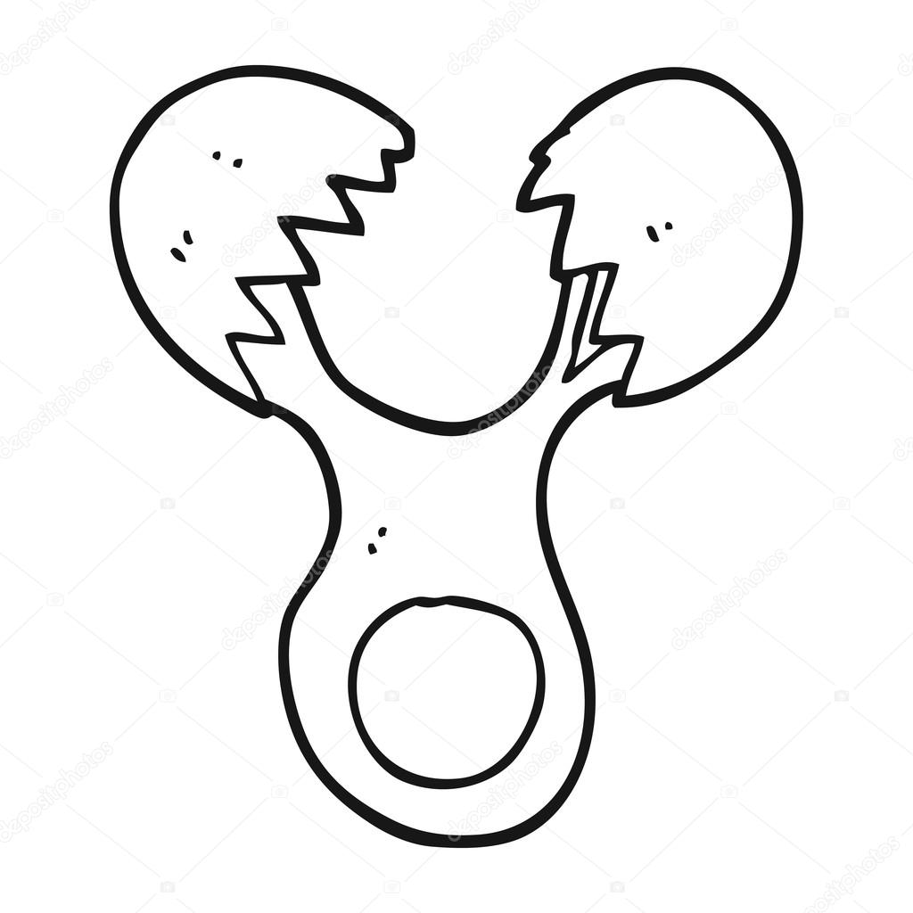 1024x1024 Black And White Cartoon Cracked Egg Stock Vector