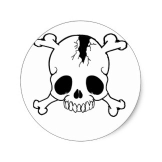 324x324 Cracked Skull Stickers Zazzle