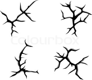 320x278 Crack For Disaster Design Isolated On Grey Background. Earthquake