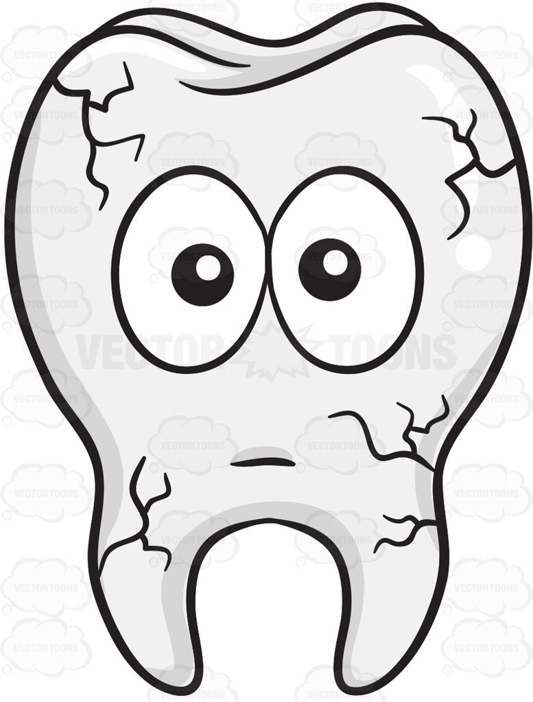 777x1024 Cracked Tooth Cartoon Clipart