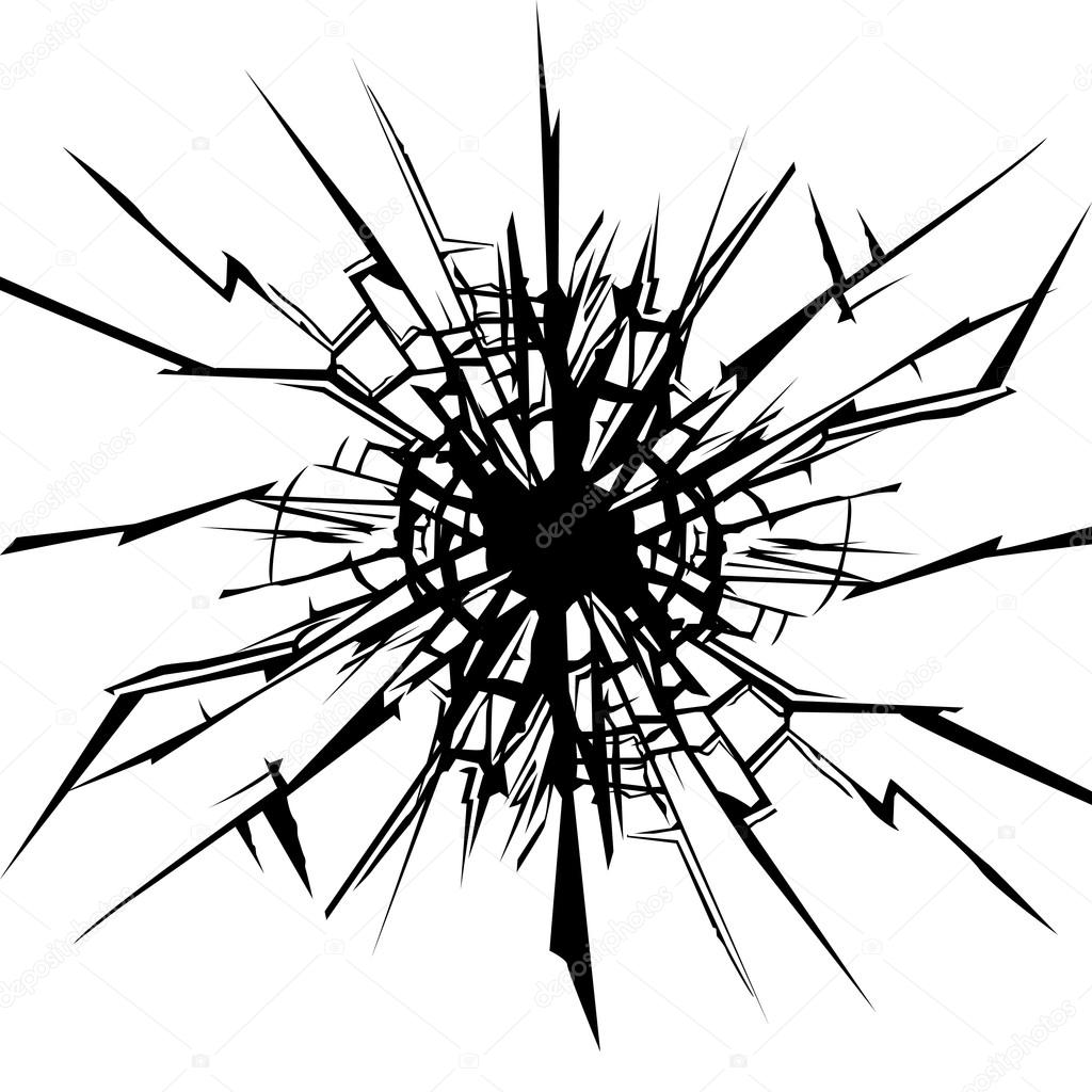 1024x1024 Cracks In The Glass. Stock Vector Tashh1601