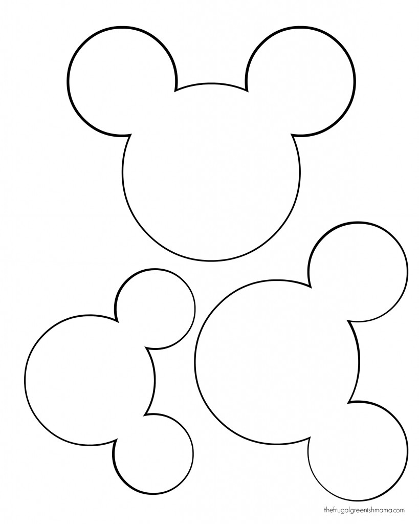 819x1024 Simple Mickey Mouse Drawing Mickey Head Template Crafts