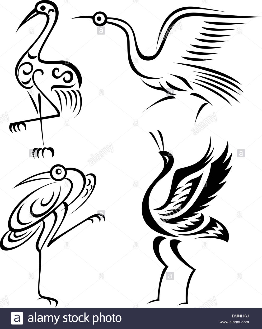 1104x1390 Abstract Crane Bird Tattoo Symbol Stock Vector Art Amp Illustration