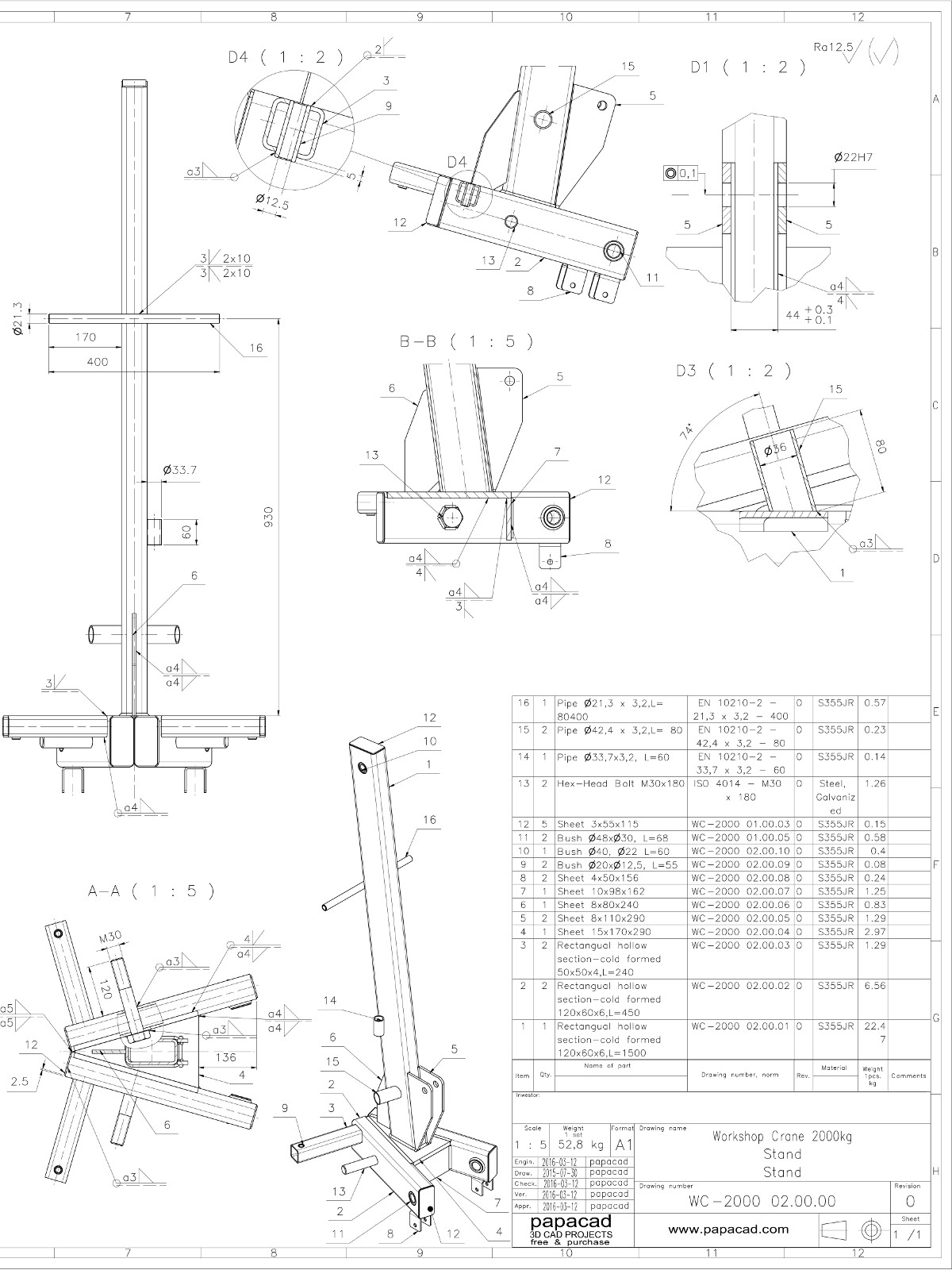 1200x1600 Foldable Shop Crane