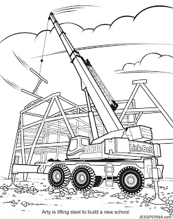 252x320 Coloring Book Illustrator For Construction Crane Drawings How