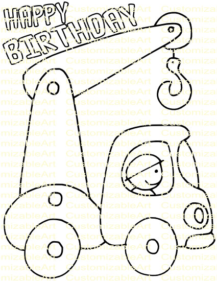 425x550 Construction Party Favor Crane Truck Construction Birthday