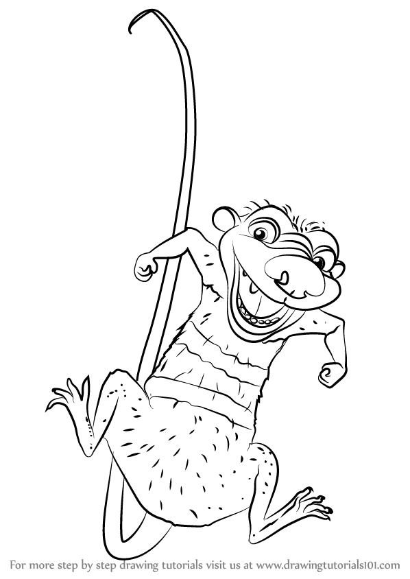 598x844 Learn How To Draw Crash From Ice Age (Ice Age) Step By Step