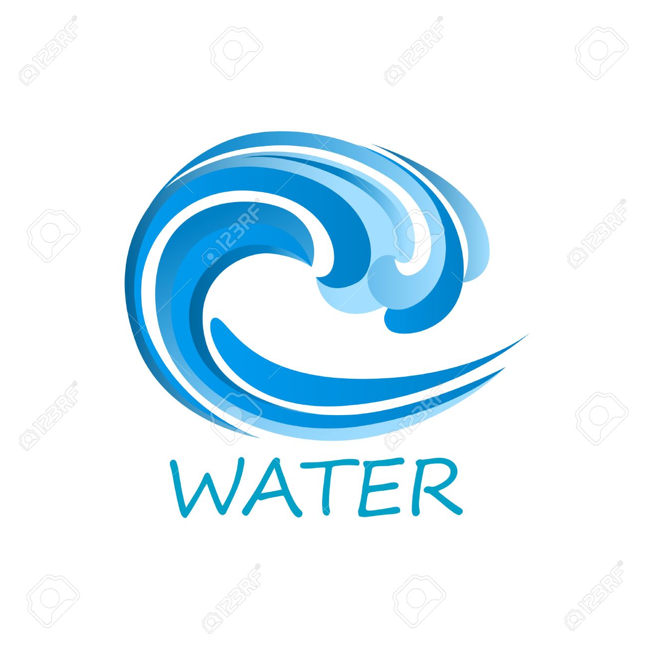 1300x1300 Blue Ocean Wave Abstract Icon With Ornamental Water Swirl