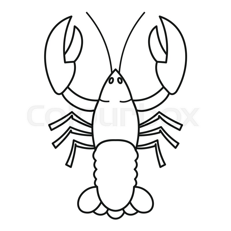 800x800 Crayfish Icon. Outline Illustration Of Crayfish Vector Icon