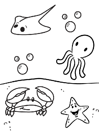 414x560 Free Printable Color All These Fun Under The Sea Creatures