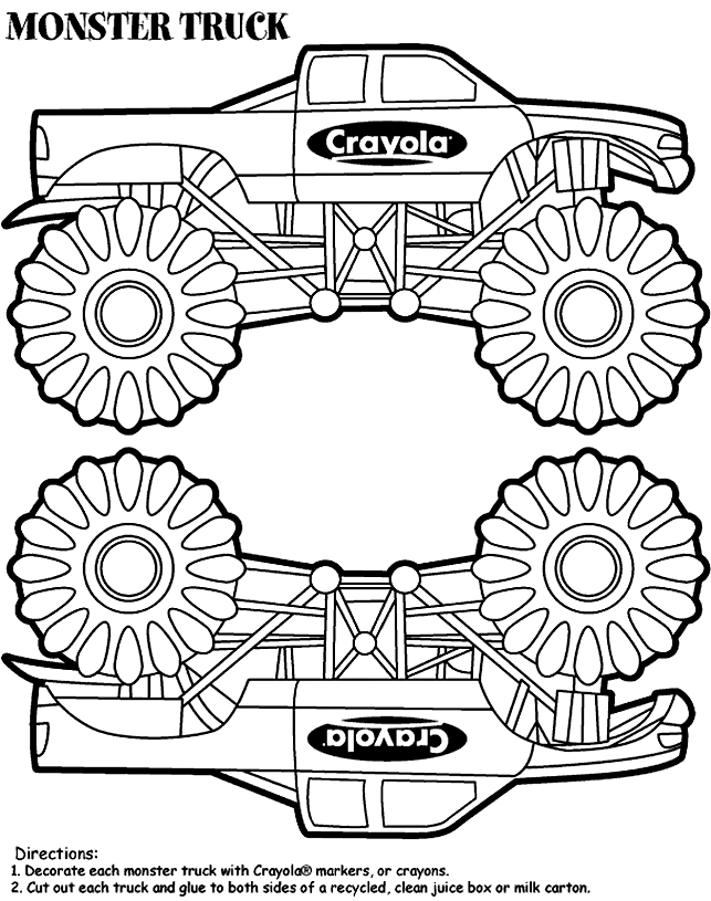 643x815 Monster Truck Box Coloring Page