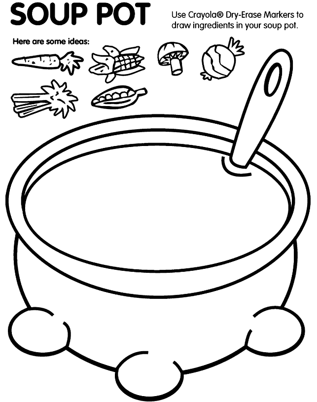 643x815 Soup Pot Coloring Page