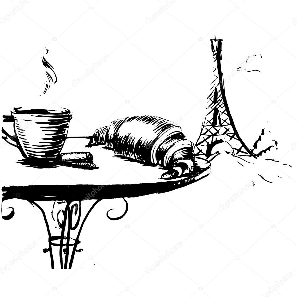 1024x1024 Tour Eiffel Romantic Vector Illustration Heart Frame Drawing Wat