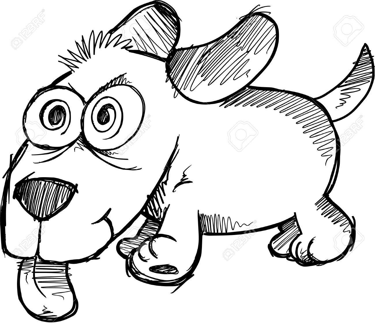 1300x1123 Doodle Sketch Crazy Wild Puppy Dog Royalty Free Cliparts, Vectors