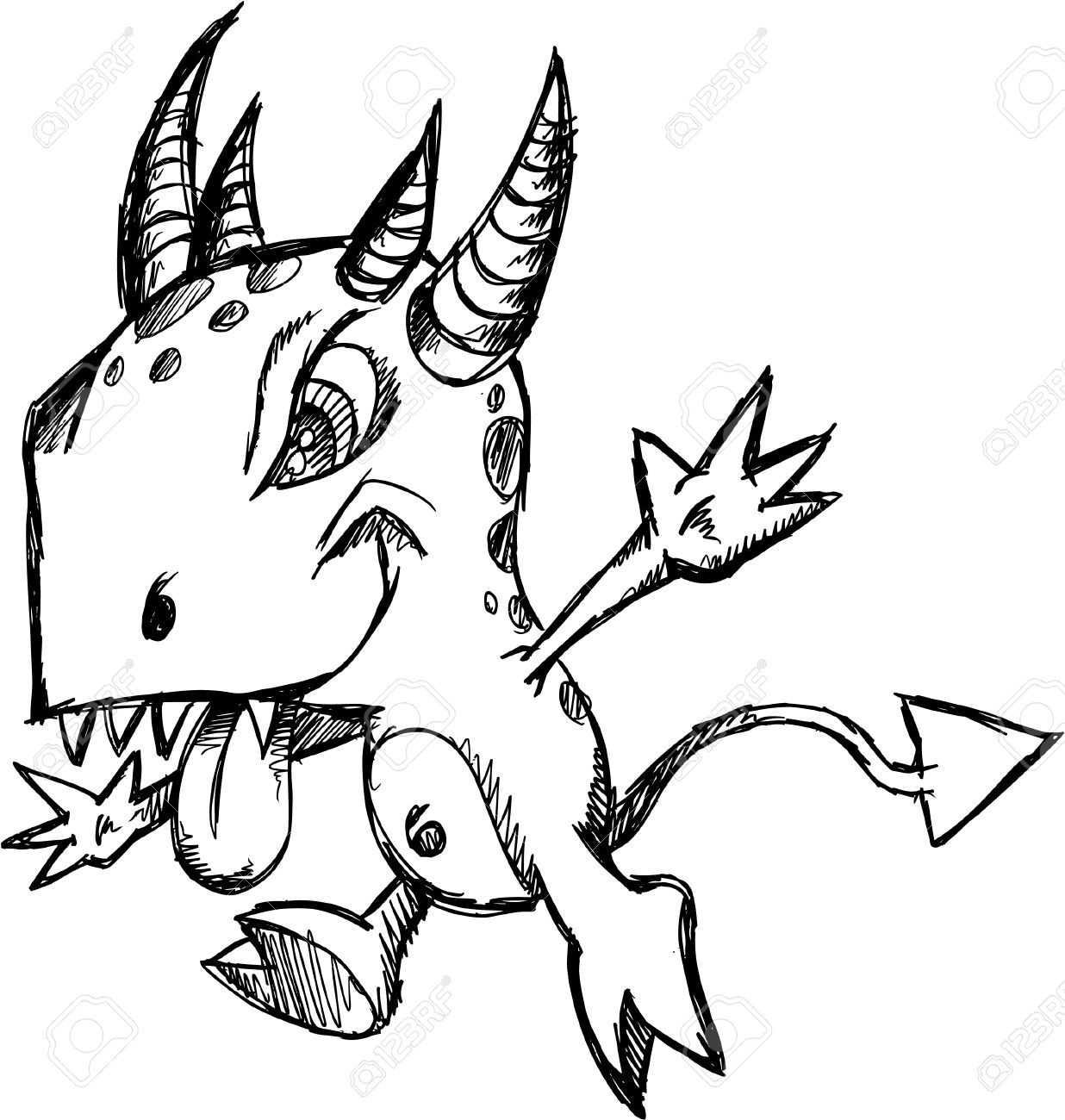 1236x1300 Crazy Insane Sketch Doodle Wild Monster Vector Illustration