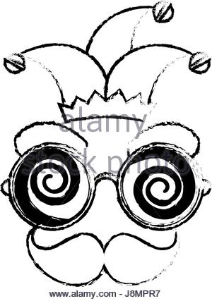 300x427 Crazy Eyes Jester Cap Stock Vector Art Amp Illustration, Vector
