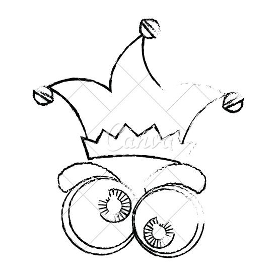 550x550 Crazy Eyes Jester Cap Illustration