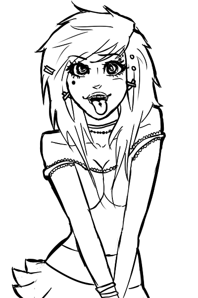 400x600 Crazy Face Lineart By Prismsky