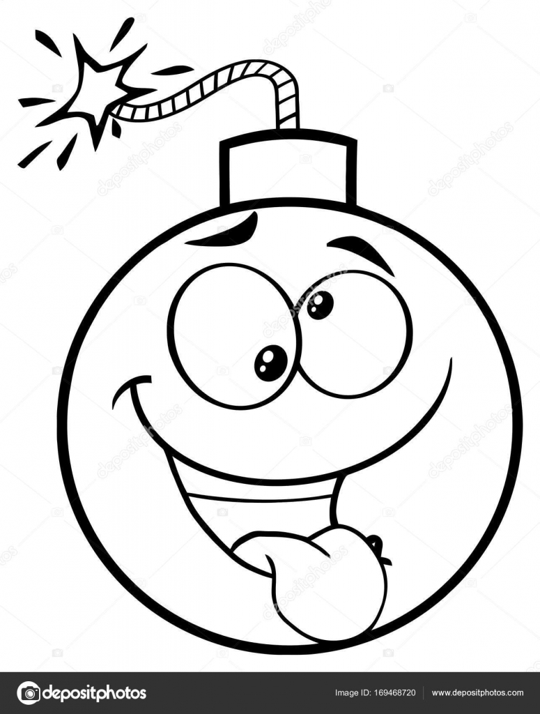 775x1024 Crazy Cartoon Face Bomb Stock Vector Hittoon