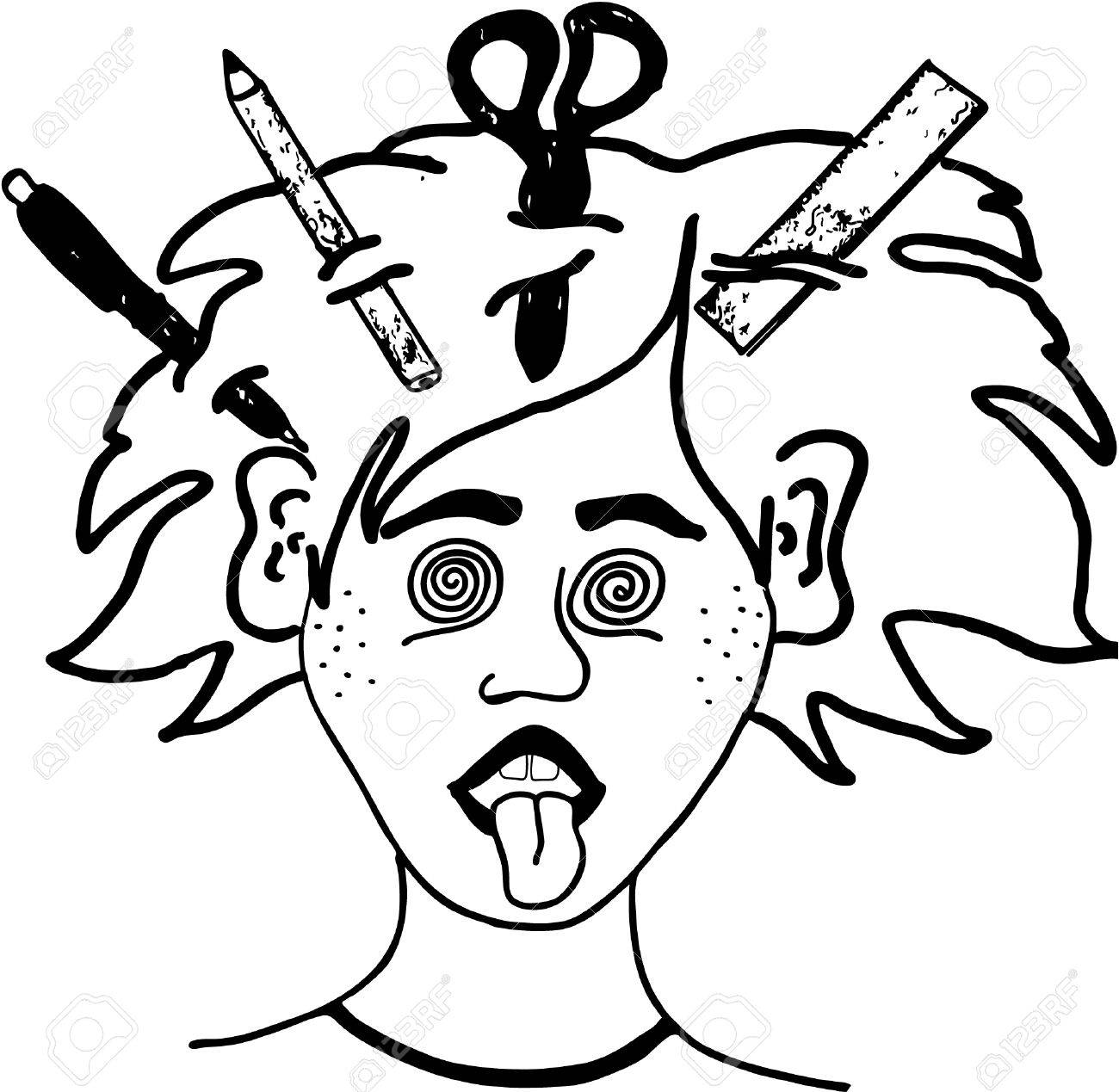 1300x1269 Vector Crazy Guy From School Illustration Royalty Free Cliparts