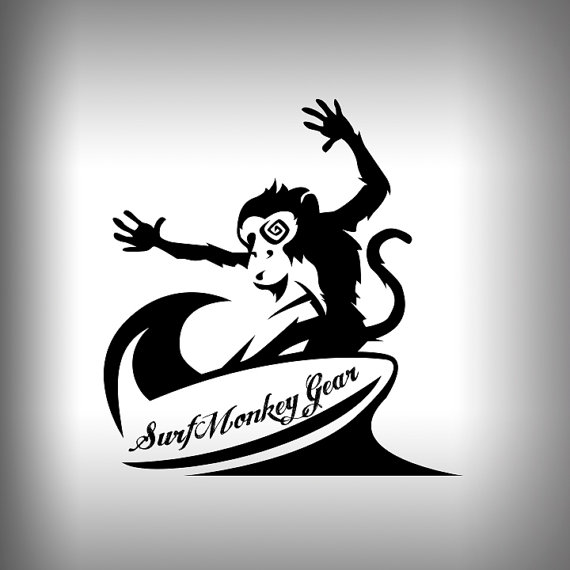 570x570 Crazy Monkey Surfer Surfmonkey Decal Outdoor Vinyl Car Decal
