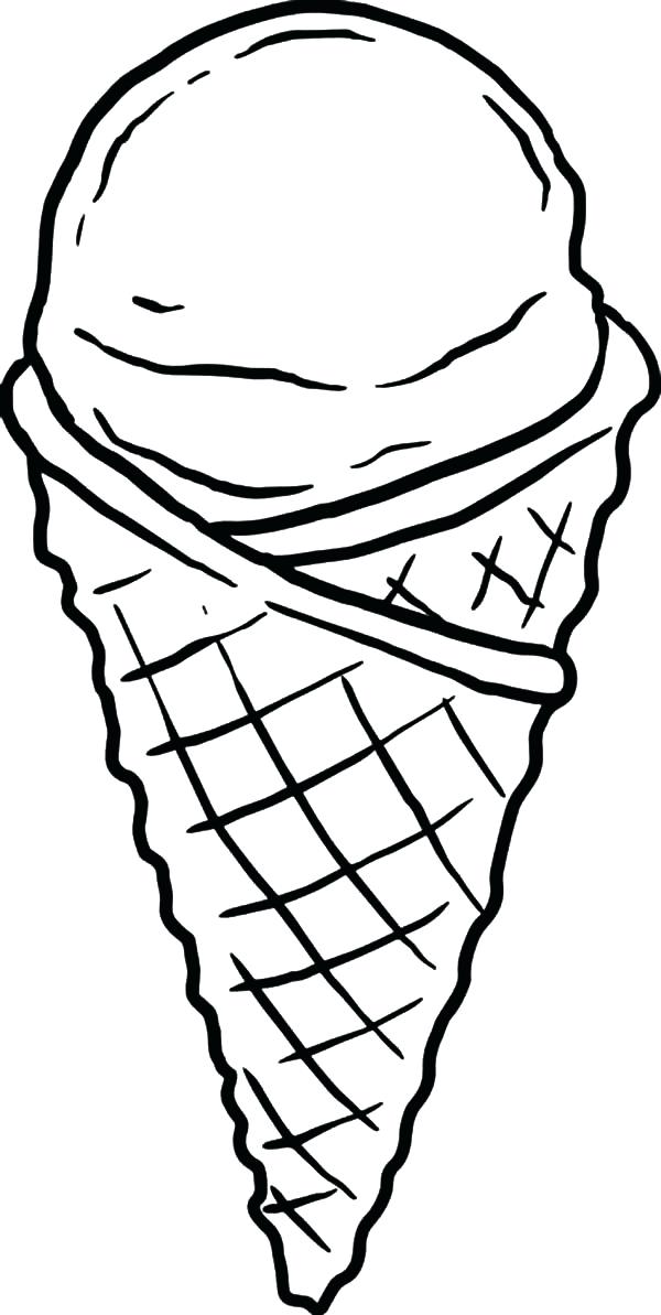 600x1193 Ice Cream Cone For Coloring Together With Drawing Ice Cream Cone
