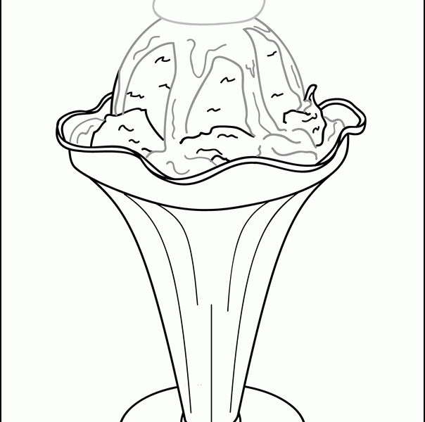 604x600 Ice Cream Sundae Drawing Drawing Of Ice Cream Sundae Nl Designer