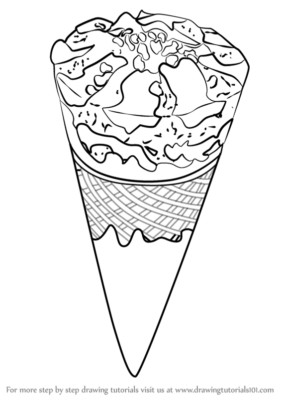 567x800 Step By Step How To Draw Chocolate Ice Cream Cone