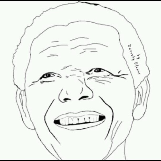 612x612 Digital Pen Drawing Creation Of Nelson Mandela